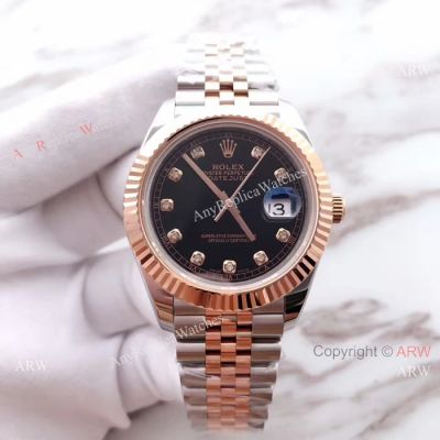 (EW) Replica Rolex Datejust II 41mm Black Diamond Face Replica Watch ETA3255